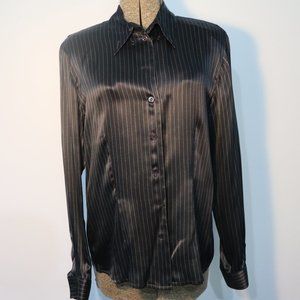 VTG Escada Margaretha Ley Silk Striped Silk Blouse